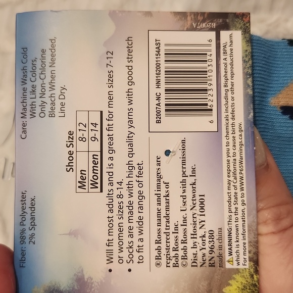 The joy of painting unisex Bob Ross 2 pack low cut socks, new with tags! - Picture 3 of 7